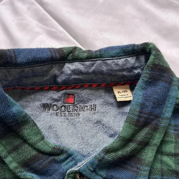 WoolRich flannel size XL green:blue/ black - Picture 2 of 5